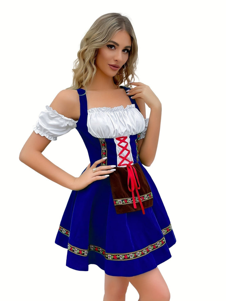 Women's Dirndl Dress Cotton Off-Shoulder Festive Wedding Guest