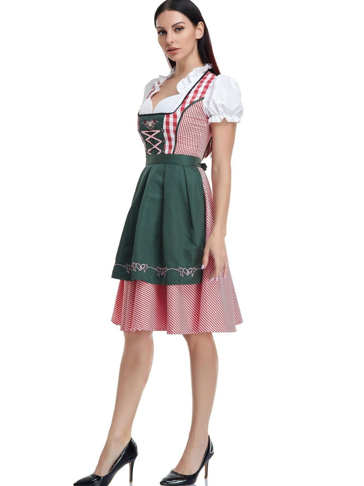 Women's Dirndl Dress Cotton Traditional Dress Oktoberfest Style