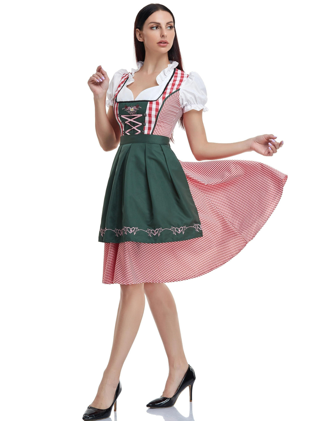Women's Dirndl Dress Cotton Traditional Dress Oktoberfest Style