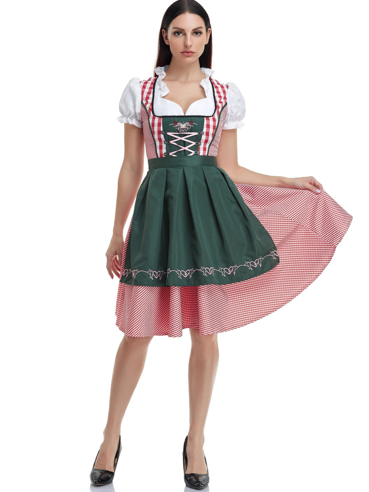 Women's Dirndl Dress Cotton Traditional Dress Oktoberfest Style