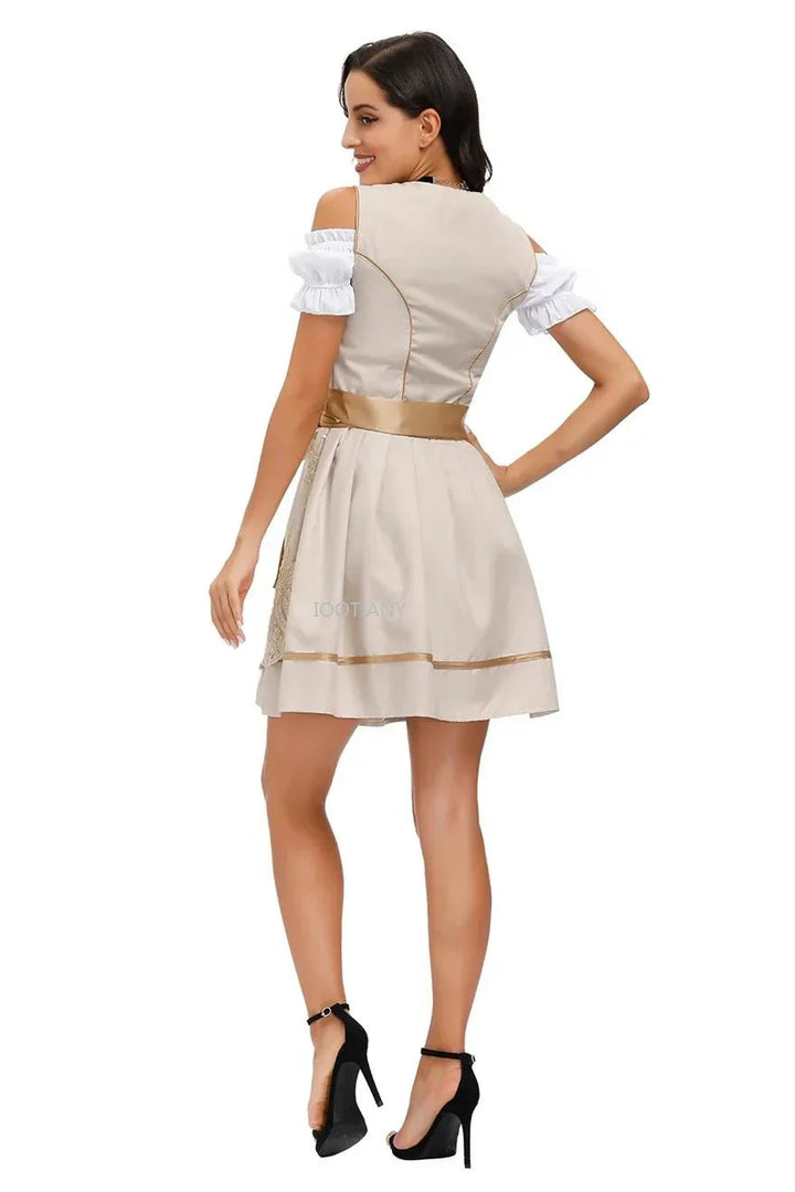 Women's Dirndl Dress Cotton Traditional Fitted