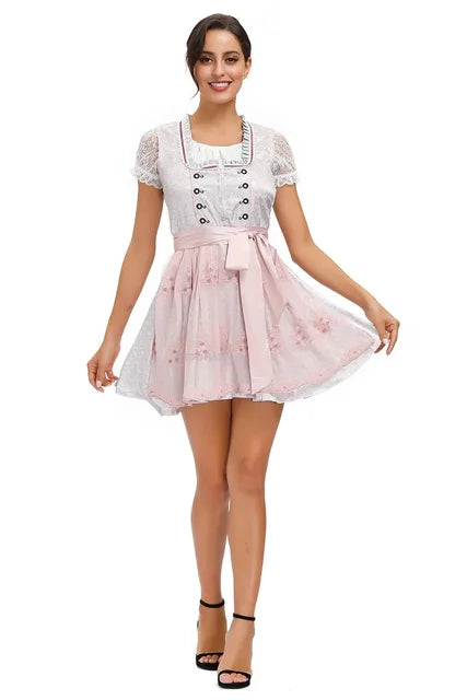Women's Dirndl Dress Cotton Traditional Fitted
