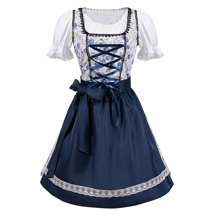 Women's Dirndl Dress Cotton Traditional Costume Dress Elegant