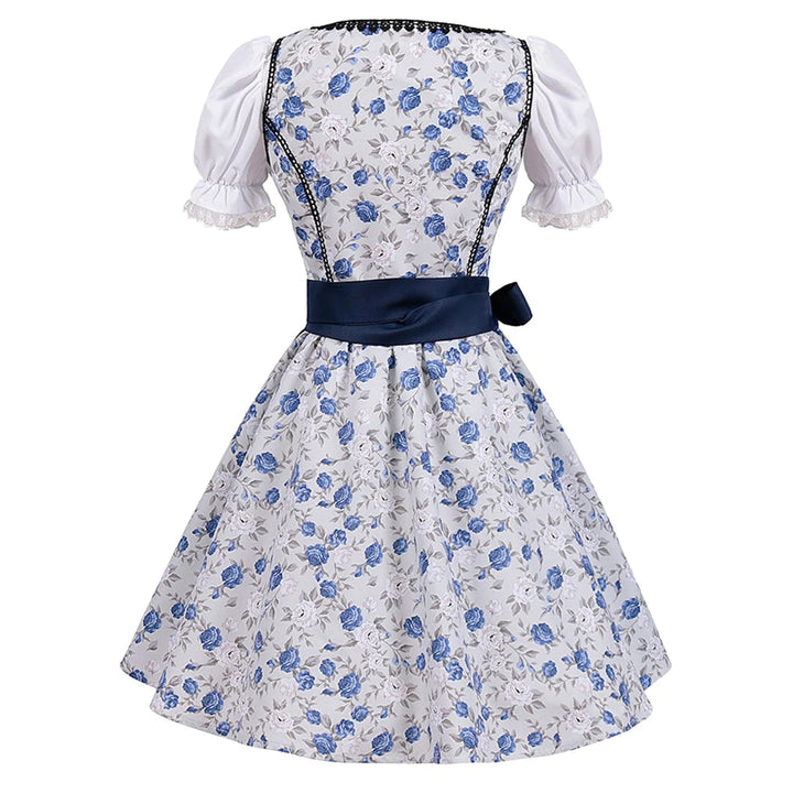 Women's Dirndl Dress Cotton Traditional Costume Dress Elegant