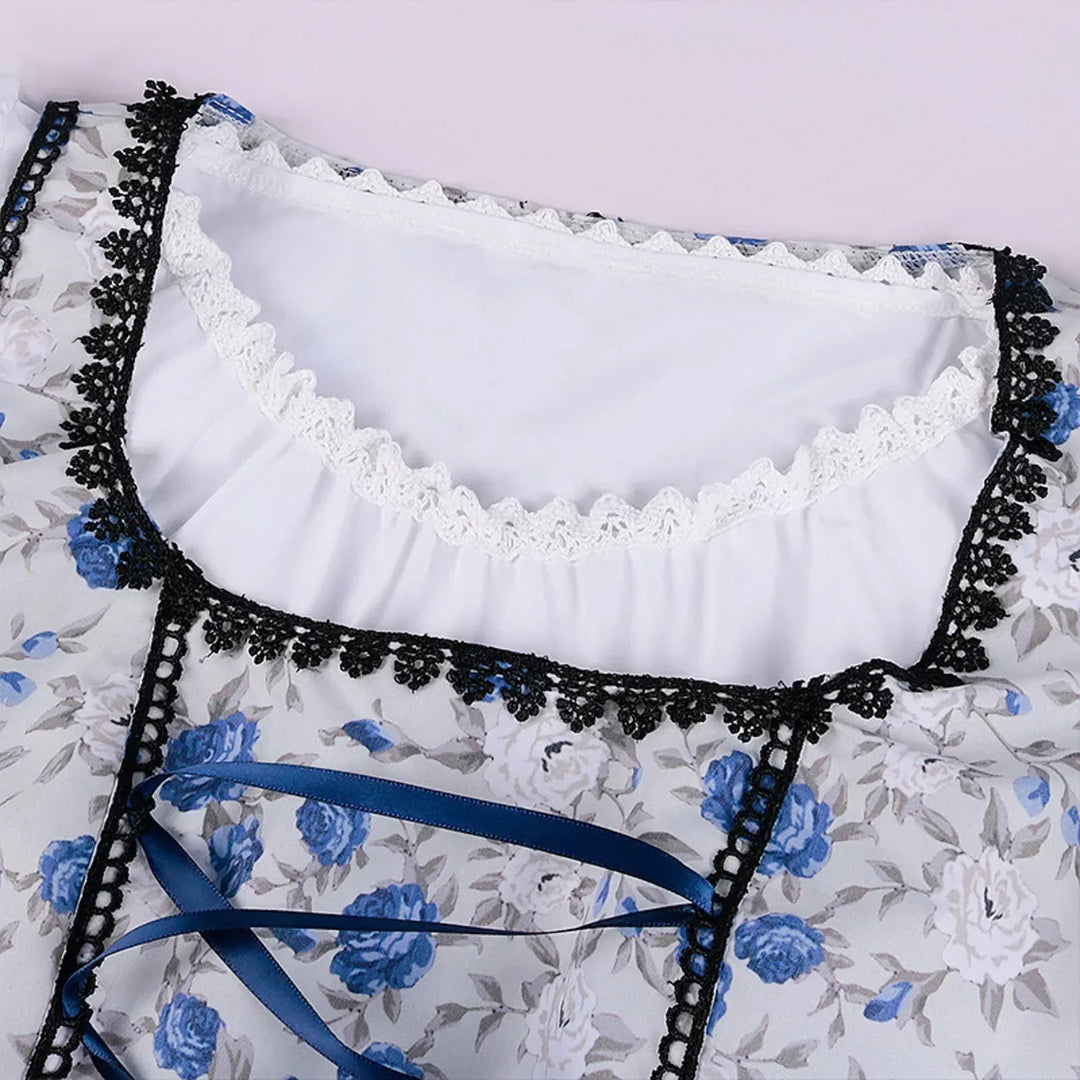 Women's Dirndl Dress Cotton Traditional Costume Dress Elegant