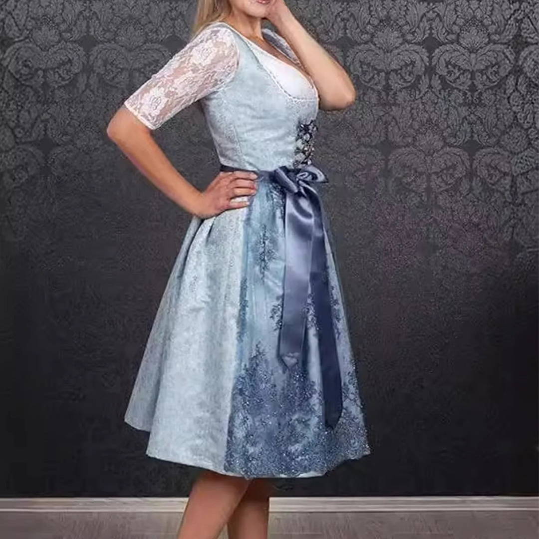 Women's Dirndl Dress Cotton Traditional for Oktoberfest and Festivities