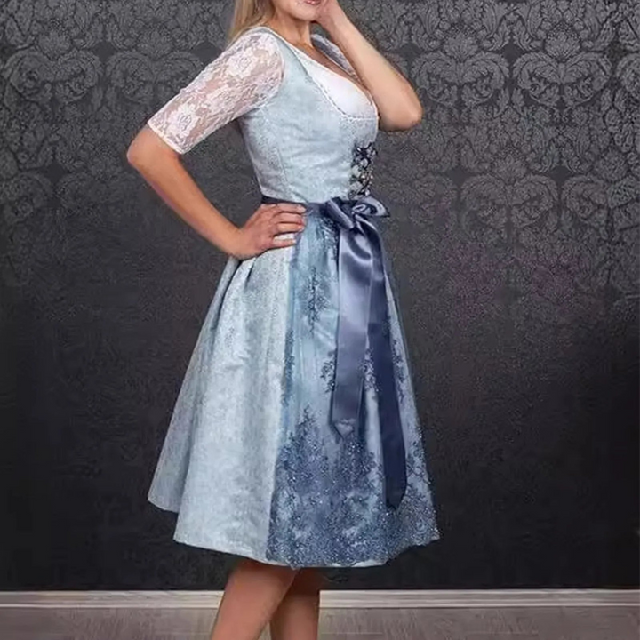 Women's Dirndl Dress Cotton Traditional for Oktoberfest and Festivities