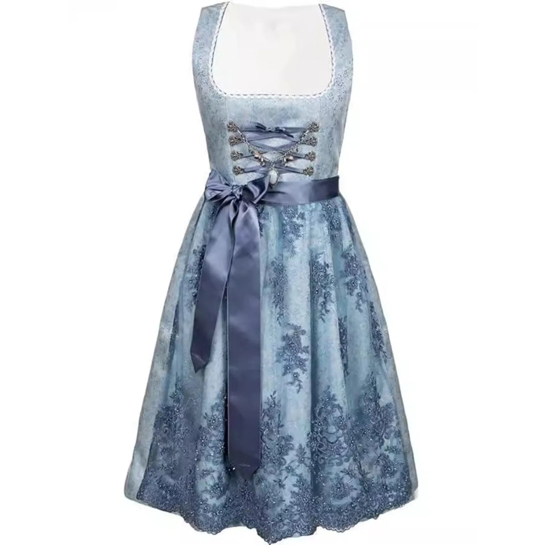 Women's Dirndl Dress Cotton Traditional for Oktoberfest and Festivities