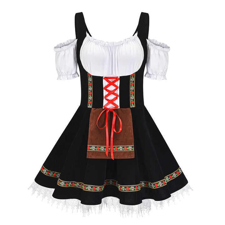 Women's Dirndl Dress Traditional Elegant with Matching Apron