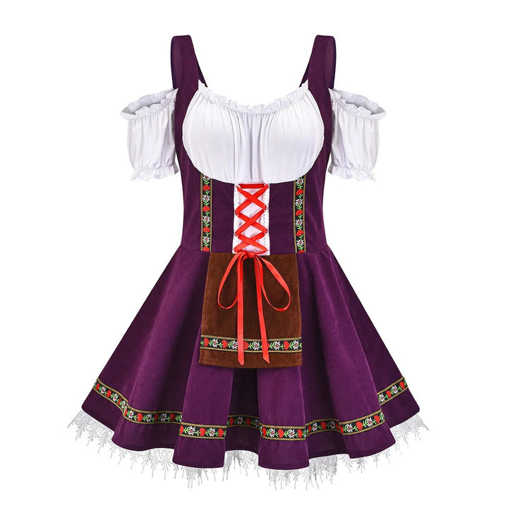 Women's Dirndl Dress Traditional Elegant with Matching Apron