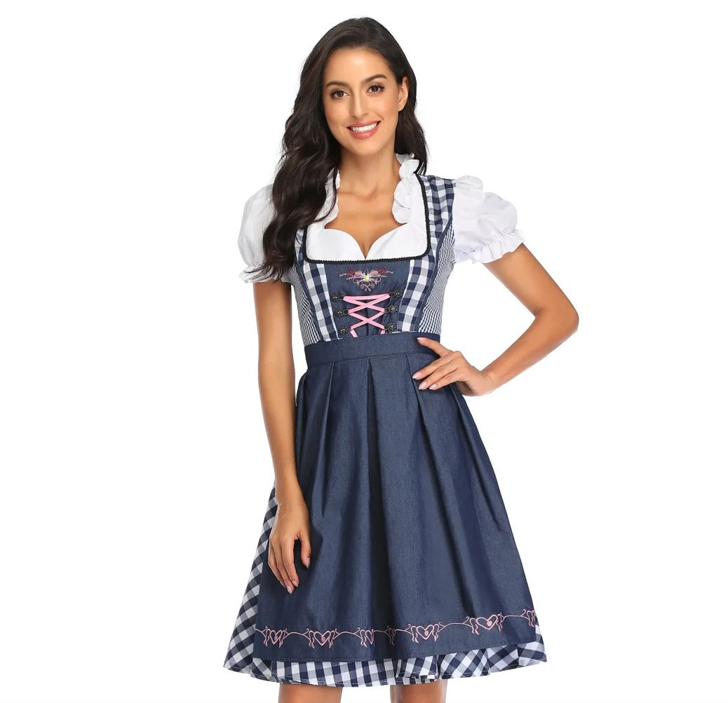 Women's Dirndl Dress Traditional Elegant with Matching Apron