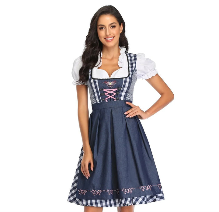 Women's Dirndl Dress Traditional Elegant with Matching Apron