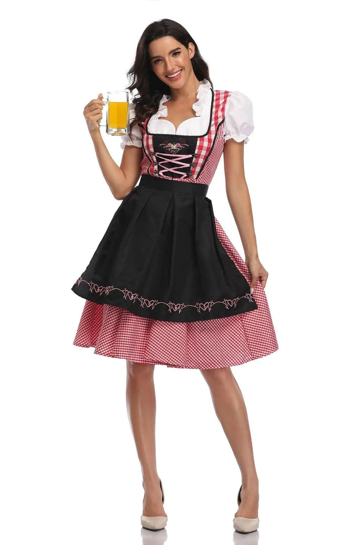 Women's Dirndl Dress Traditional Elegant with Matching Apron