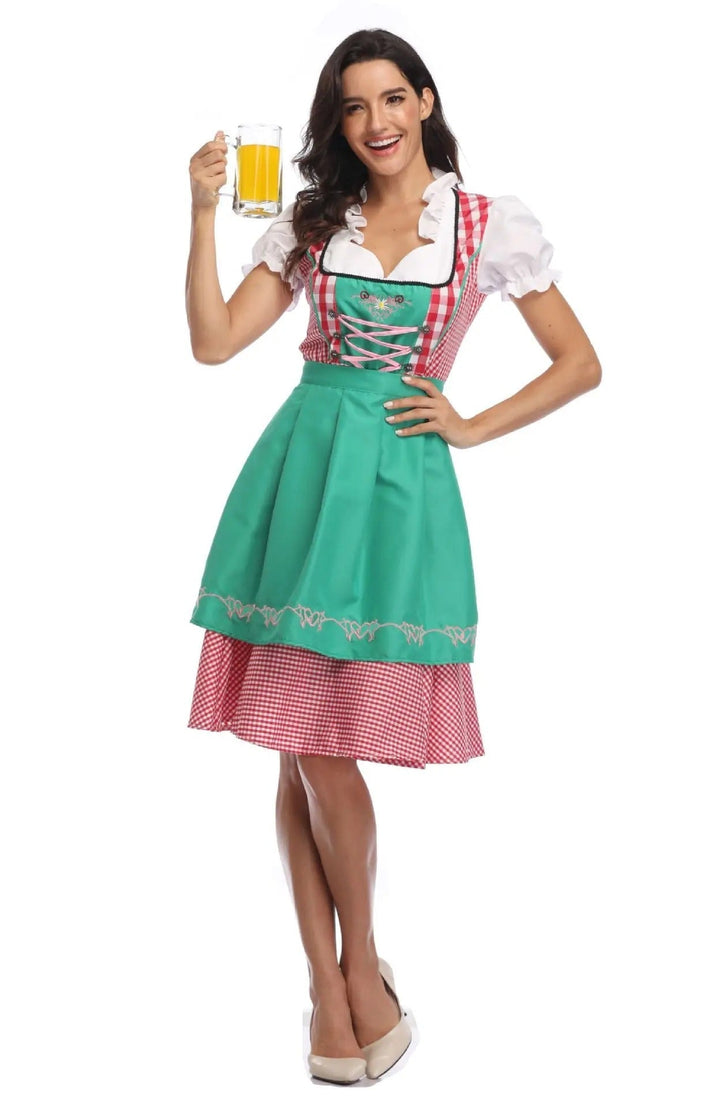 Women's Dirndl Dress Traditional Elegant with Matching Apron