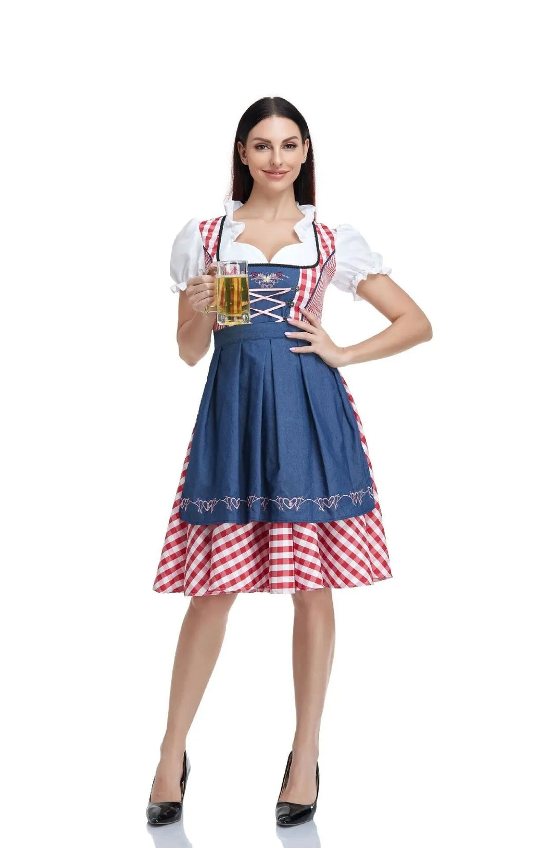 Women's Dirndl Dress Traditional Elegant with Matching Apron
