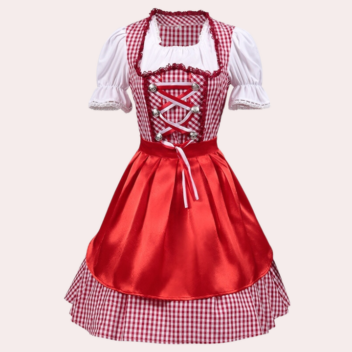 Women's Dirndl Dress Cotton Traditional Costume Dress for Oktoberfest and Festivals