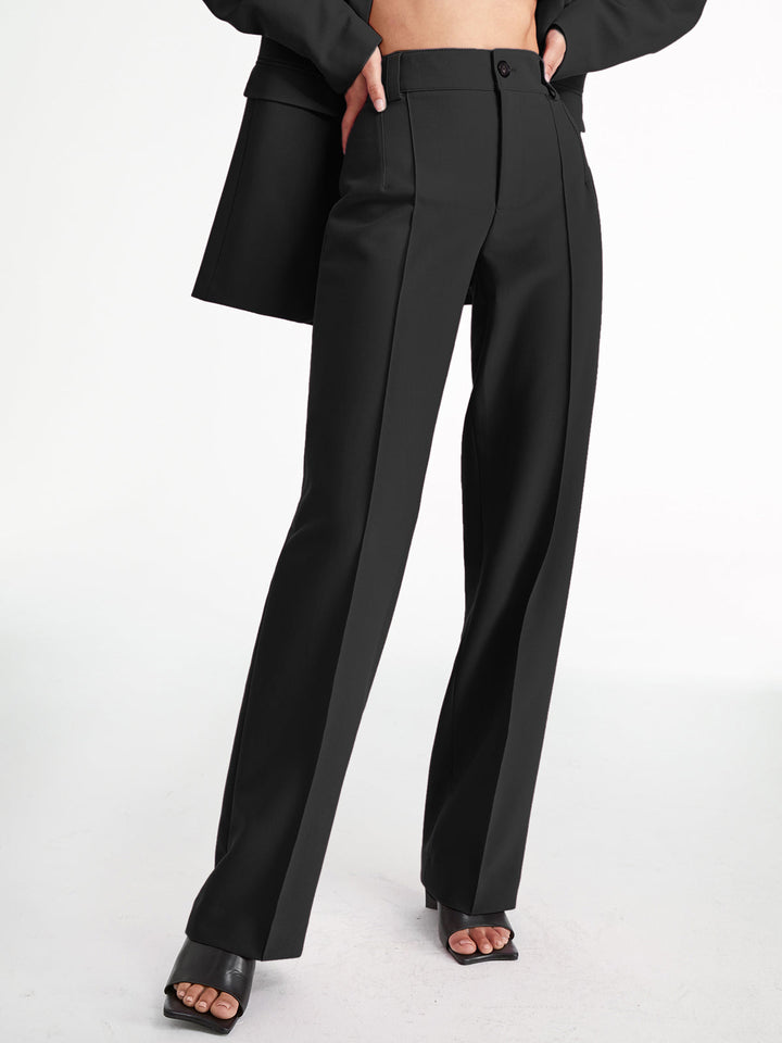 Women's Straight Pants Woven Fabric High-Waisted