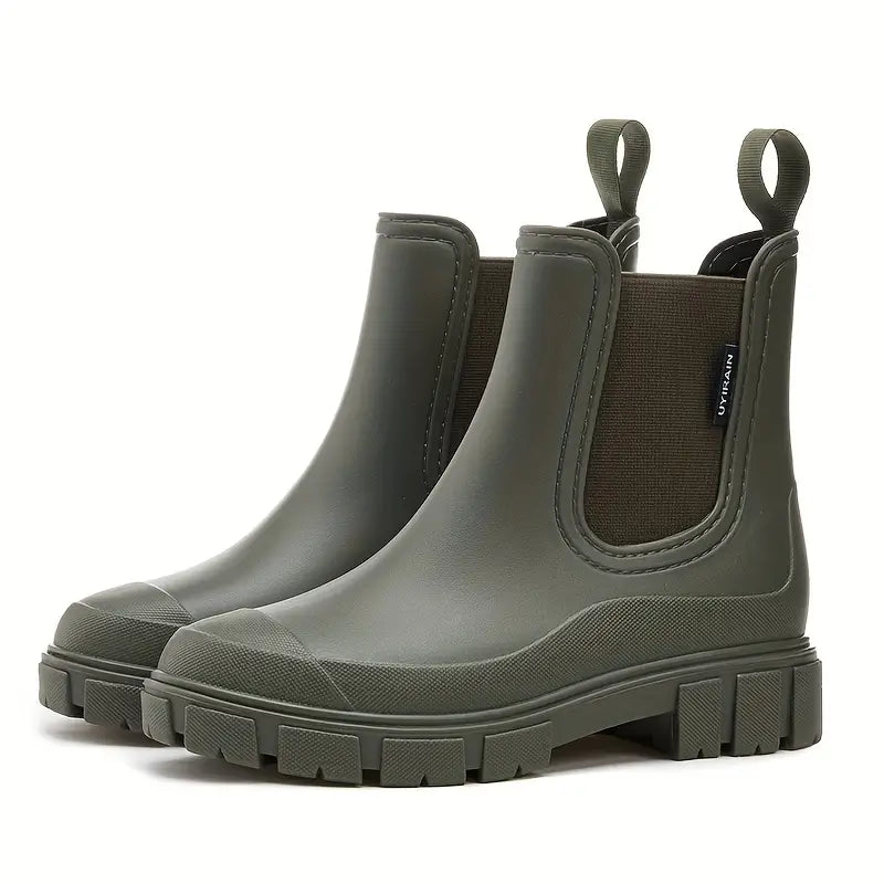 Damen Gummistiefel Wasserfest Modisch Gefüttert