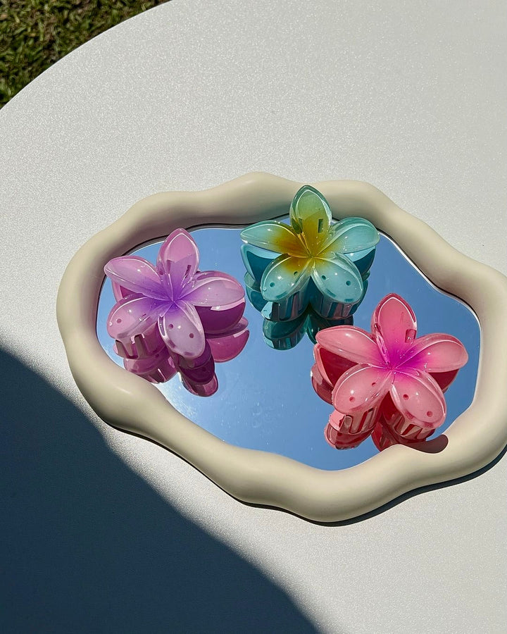 Damen Haarspange Blumenform Kunststoff Elegant für Dickes Haar 1