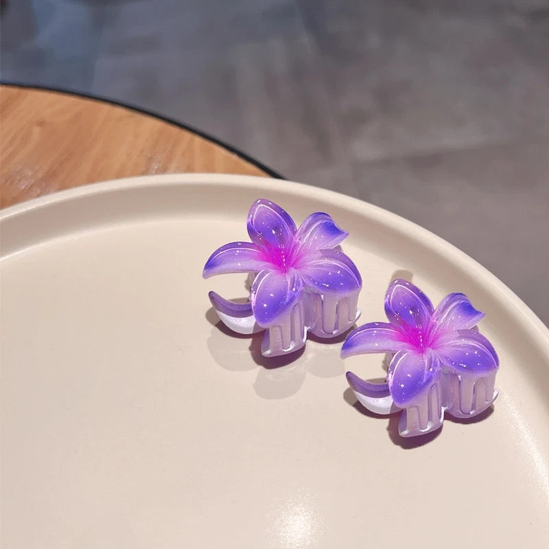 Damen Haarspange Blumenform Kunststoff Elegant für Dickes Haar 7