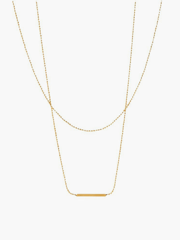 Damen Halskette Doppellagig Titanstahl Tropfen Design 1