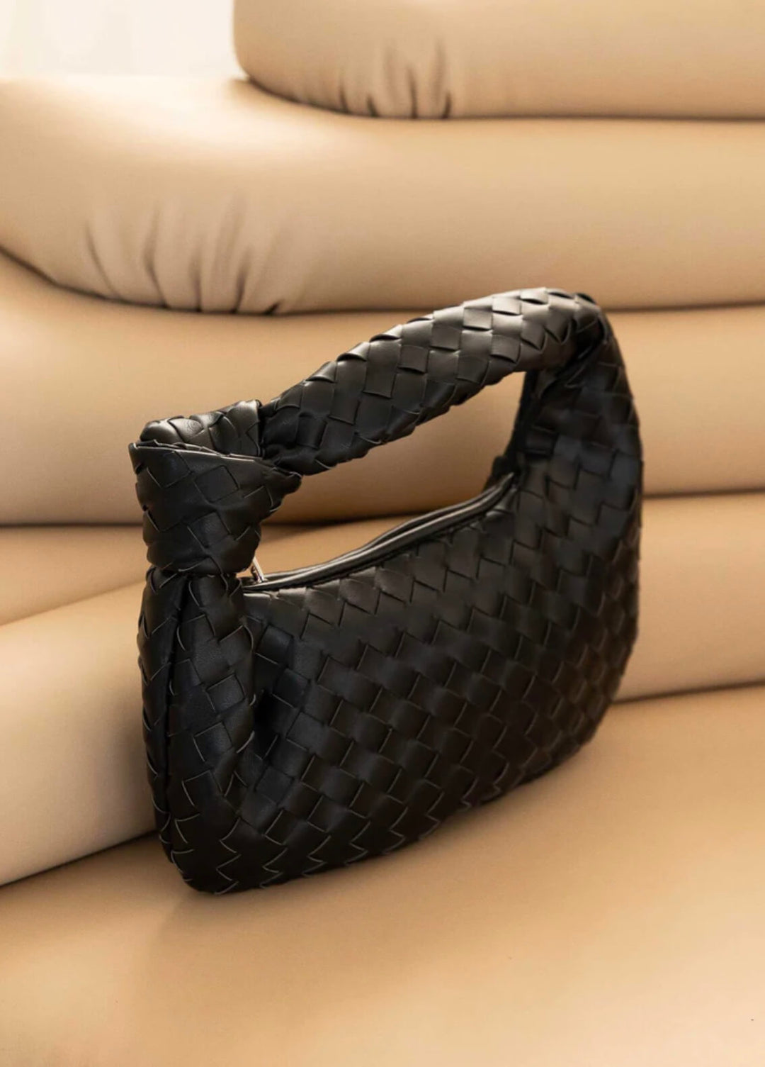 Damen Handtasche Kunstleder Mini Stilvoll mit Gitterdetails 1