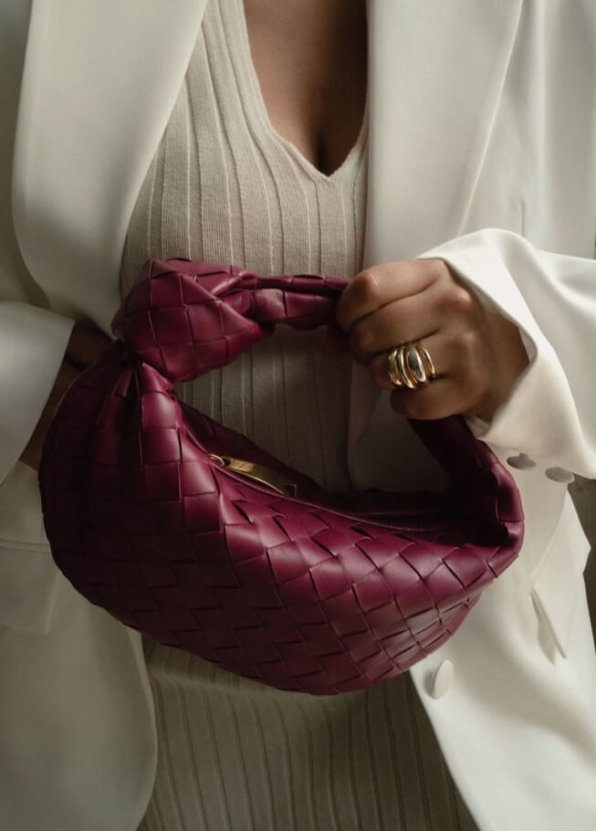 Damen Handtasche Kunstleder Mini Stilvoll mit Gitterdetails 14