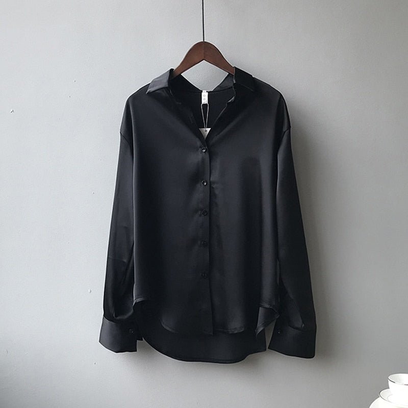 Women's Shirt Silk Vintage Style Elegant
