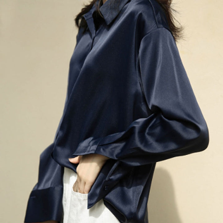 Women's Shirt Silk Vintage Style Elegant
