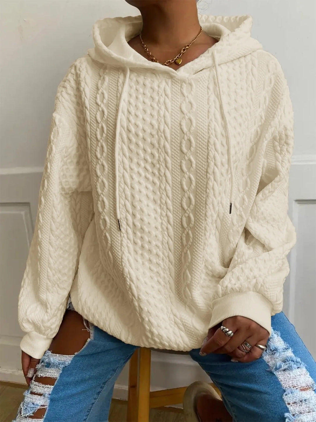 Sweat à capuche femme en coton coupe ample avec capuche