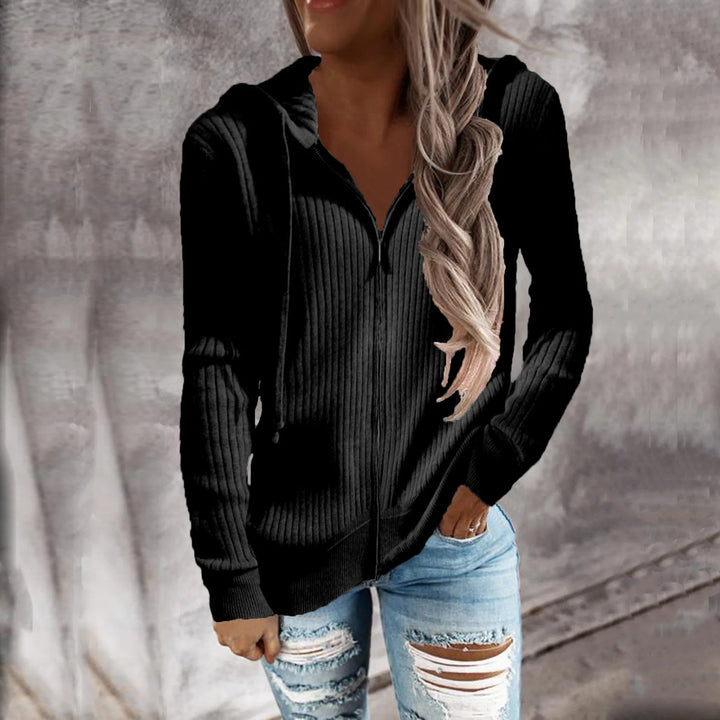 Damen Hoodie mit Reißverschluss und Kapuze Baumwollmix