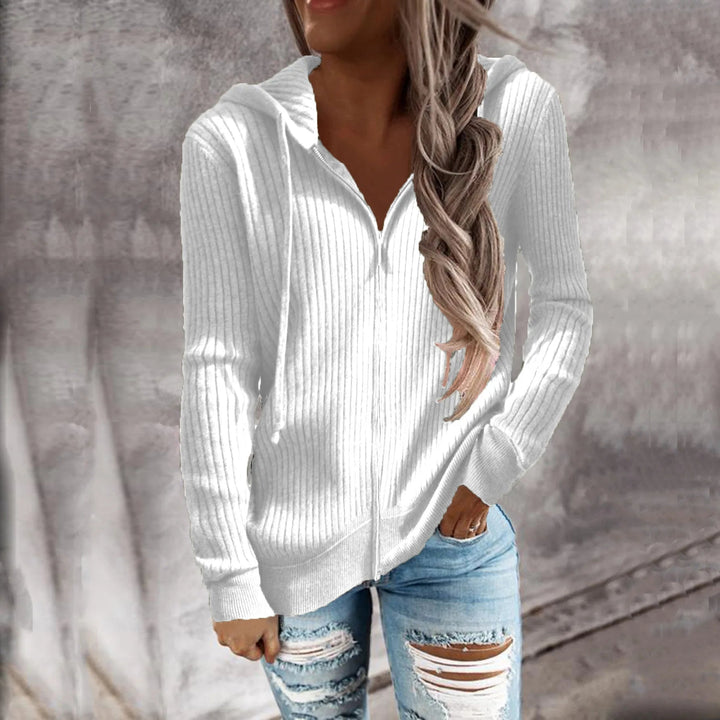 Damen Hoodie mit Reißverschluss und Kapuze Baumwollmix