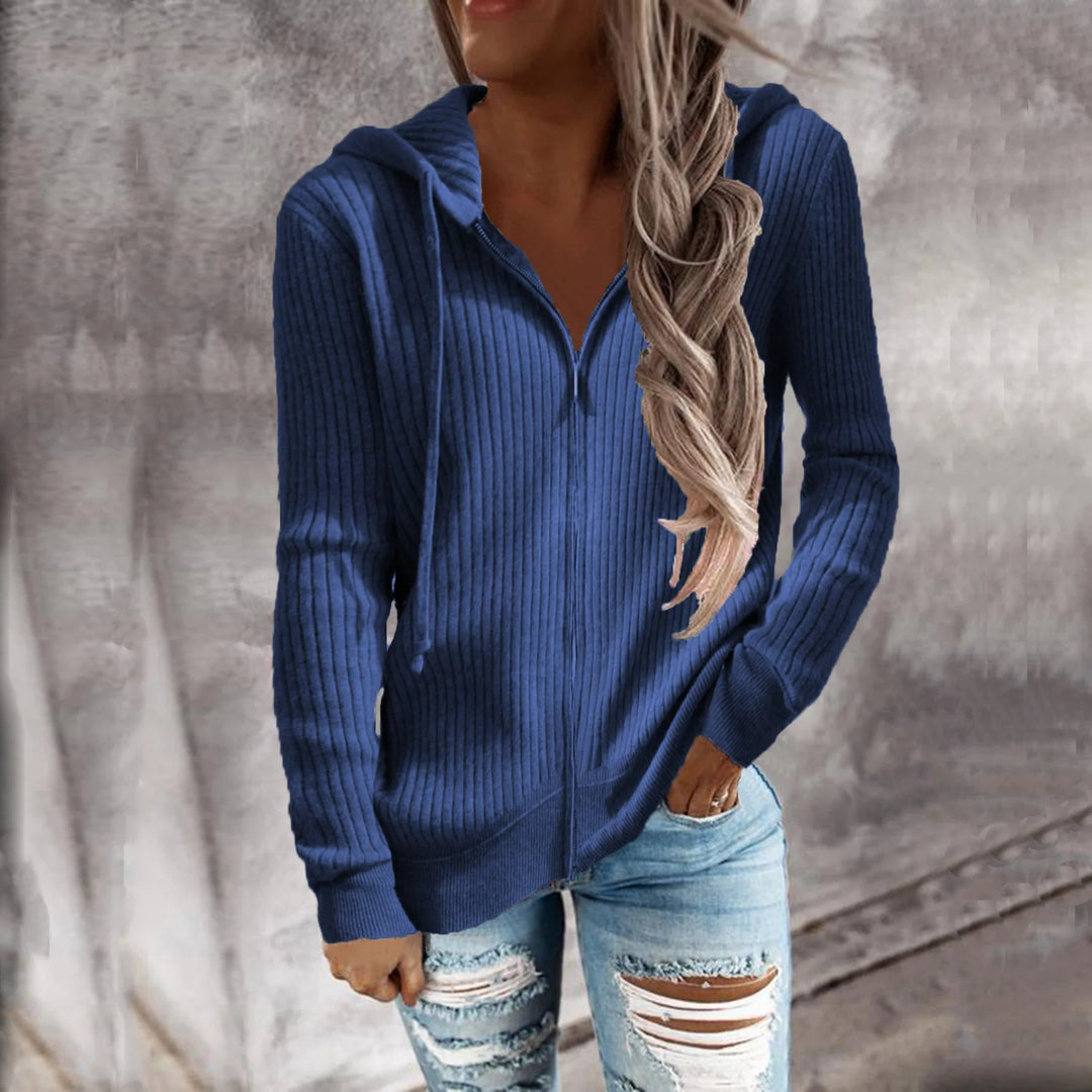 Damen Hoodie mit Reißverschluss und Kapuze Baumwollmix
