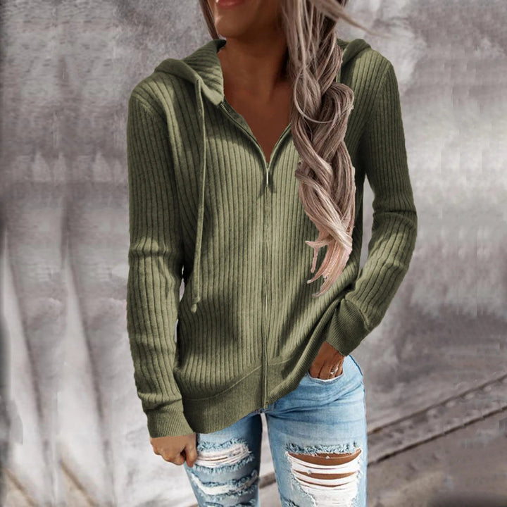 Damen Hoodie mit Reißverschluss und Kapuze Baumwollmix