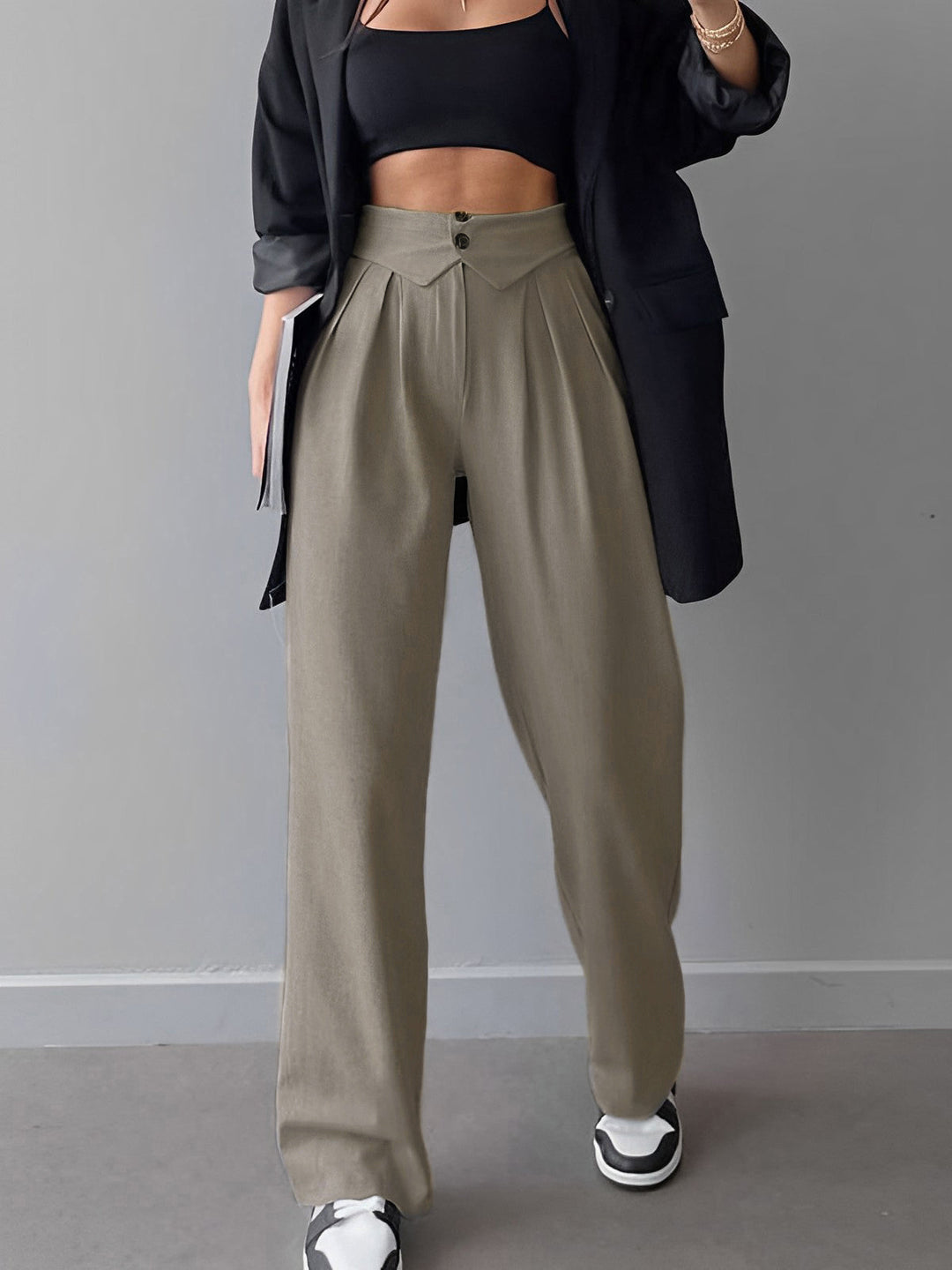Women's Pants Straight Leg High Waist Elegant Trousers