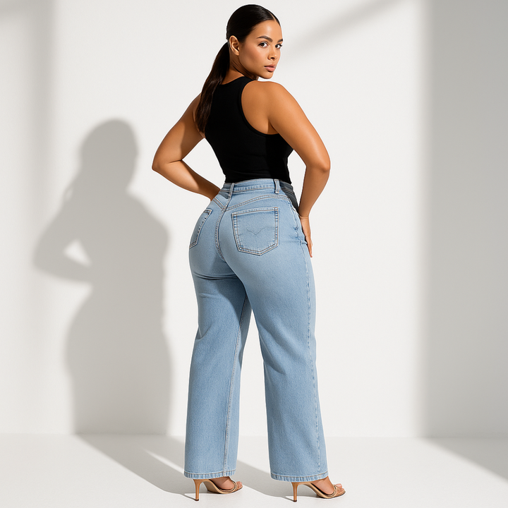 Trendy women's jeans made of denim