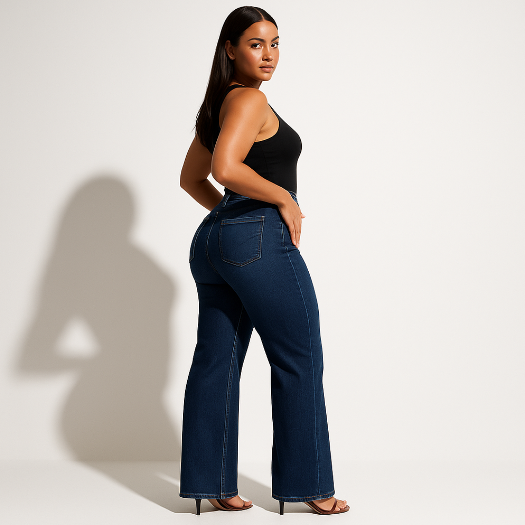 Trendy women's jeans made of denim