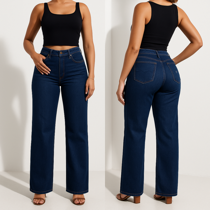 Trendy women's jeans made of denim
