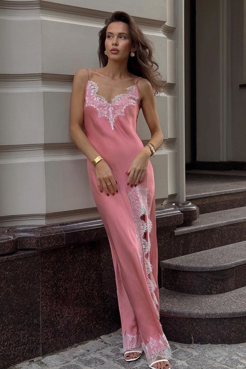 Damen Kleid Asymmetrisch Maxi Schulterfrei Hochzeitsgast 1