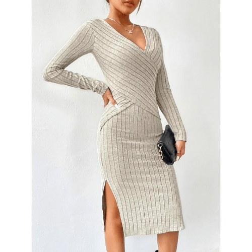 Damen Kleid Elegantes Design Warm Bequem