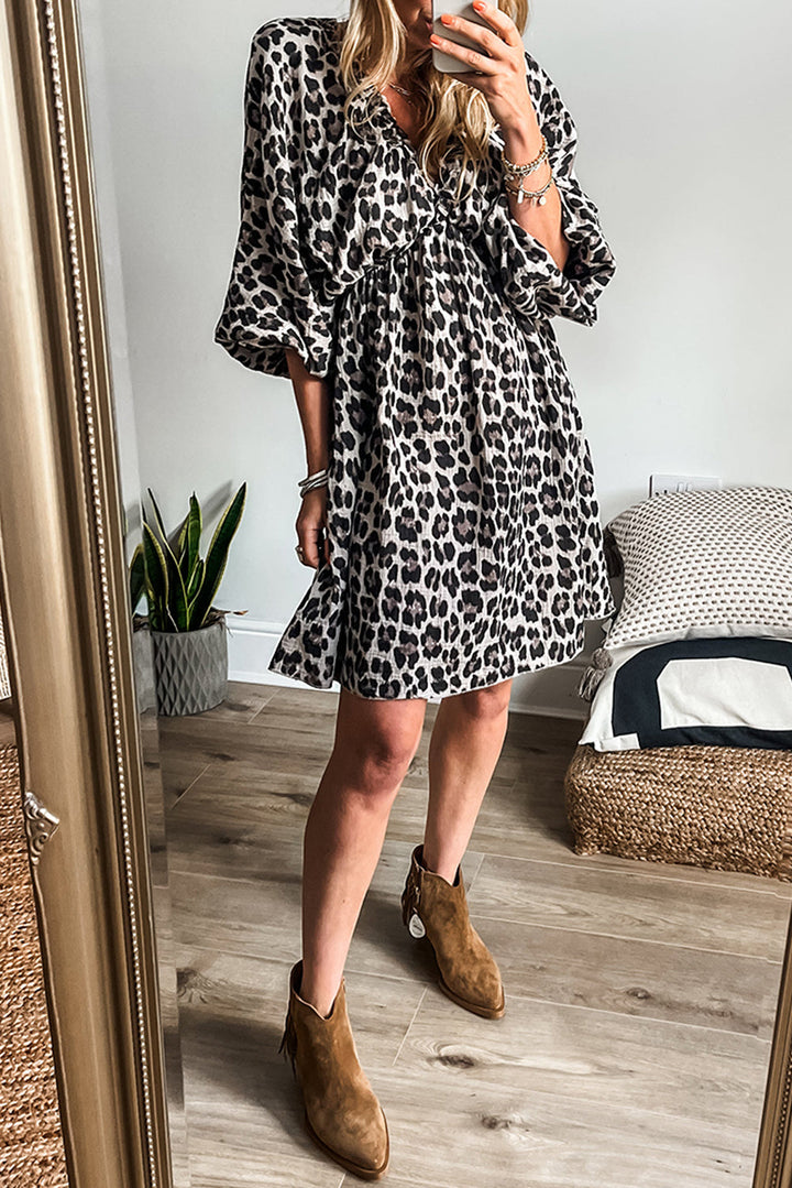 Women's Dress Leopard Print High-Quality Fabric Elegant Design