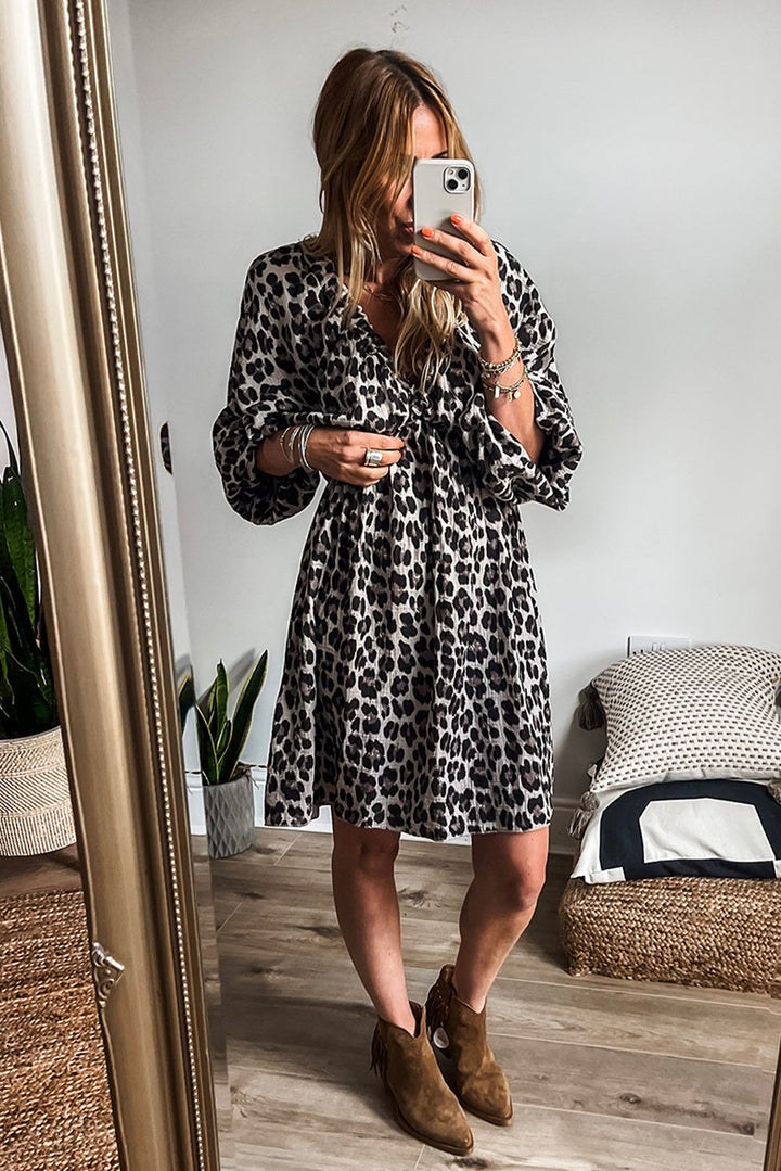 Women's Dress Leopard Print High-Quality Fabric Elegant Design