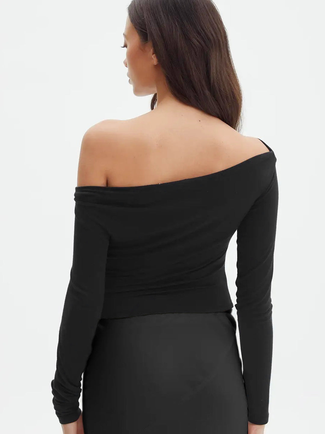 Women's Long Sleeve Shirt Jersey Off-Shoulder Elegant Top
