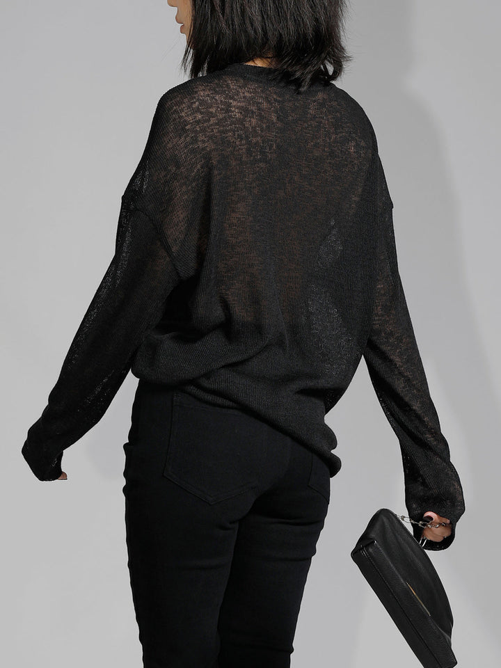 Chemise à manches longues en lin basique pour femmes