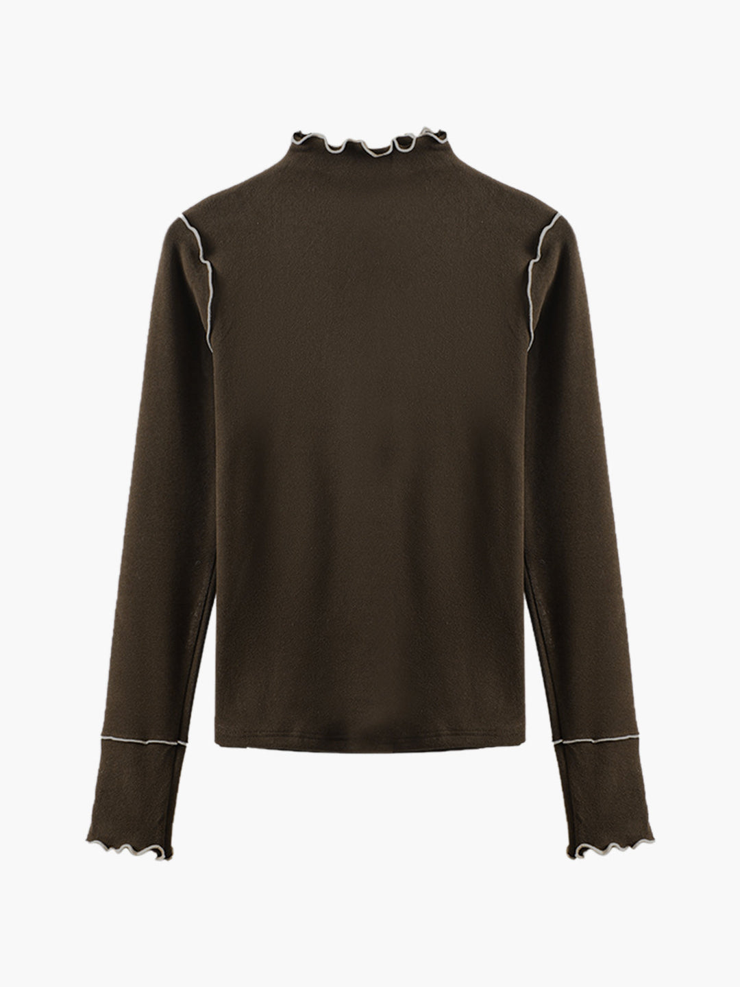Chemise à manches longues pour femmes en polyester à col montant slim fit