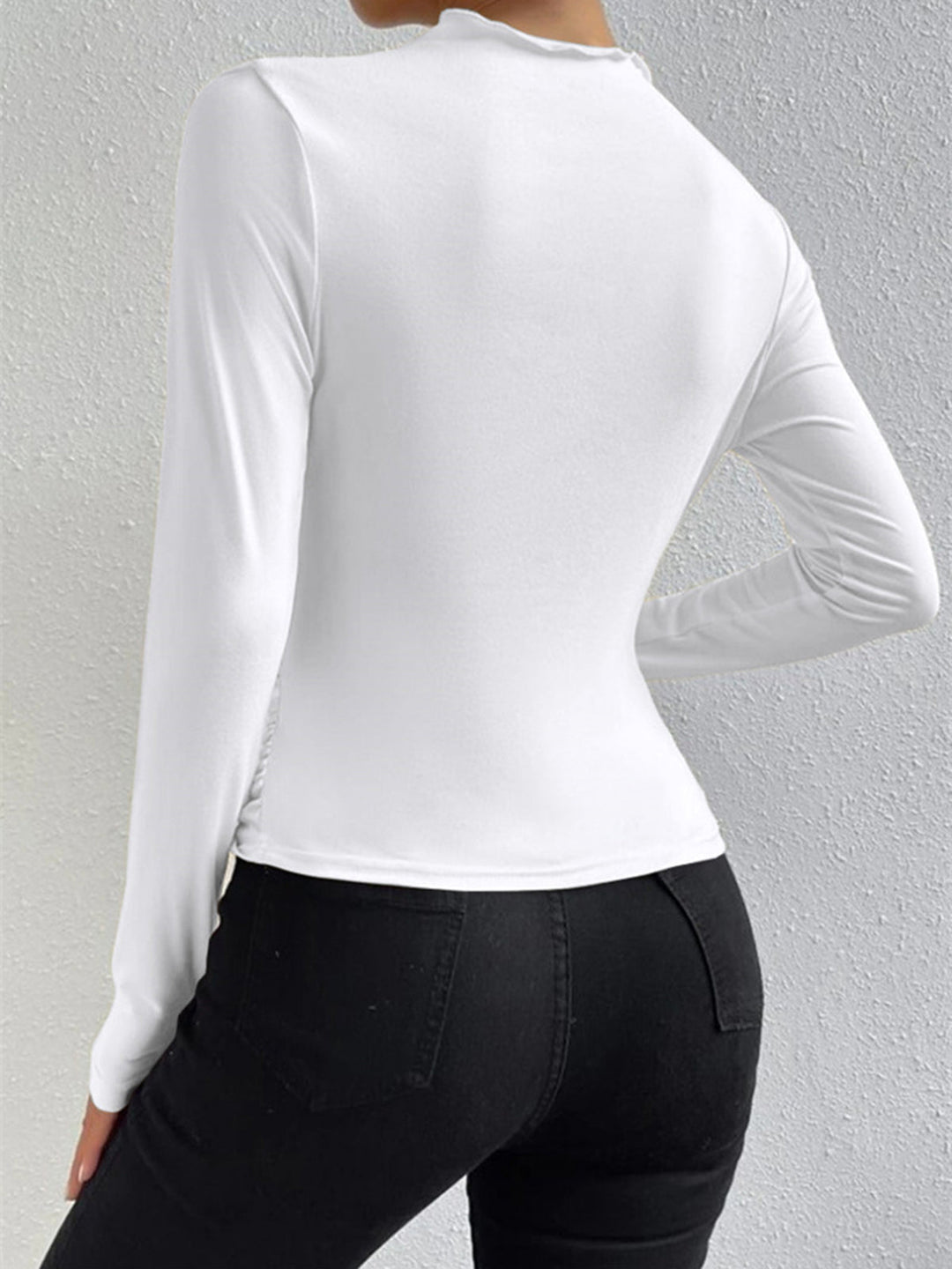 Chemisier à manches longues pour femmes Raffung Élégant Longsleeve