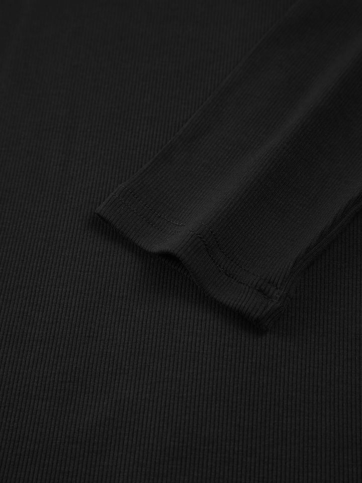 Haut à manches longues pour femmes en jersey avec encolure contrastée