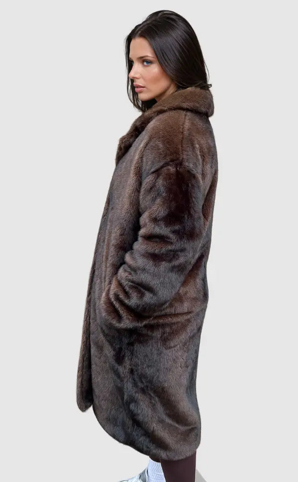 Women's Long Coat Faux Fur Elegant Style
