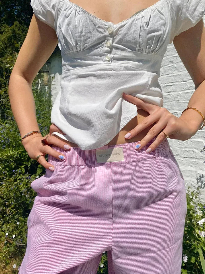 Women's lounge pants made of breathable rayon-linen blend in modern relaxed style