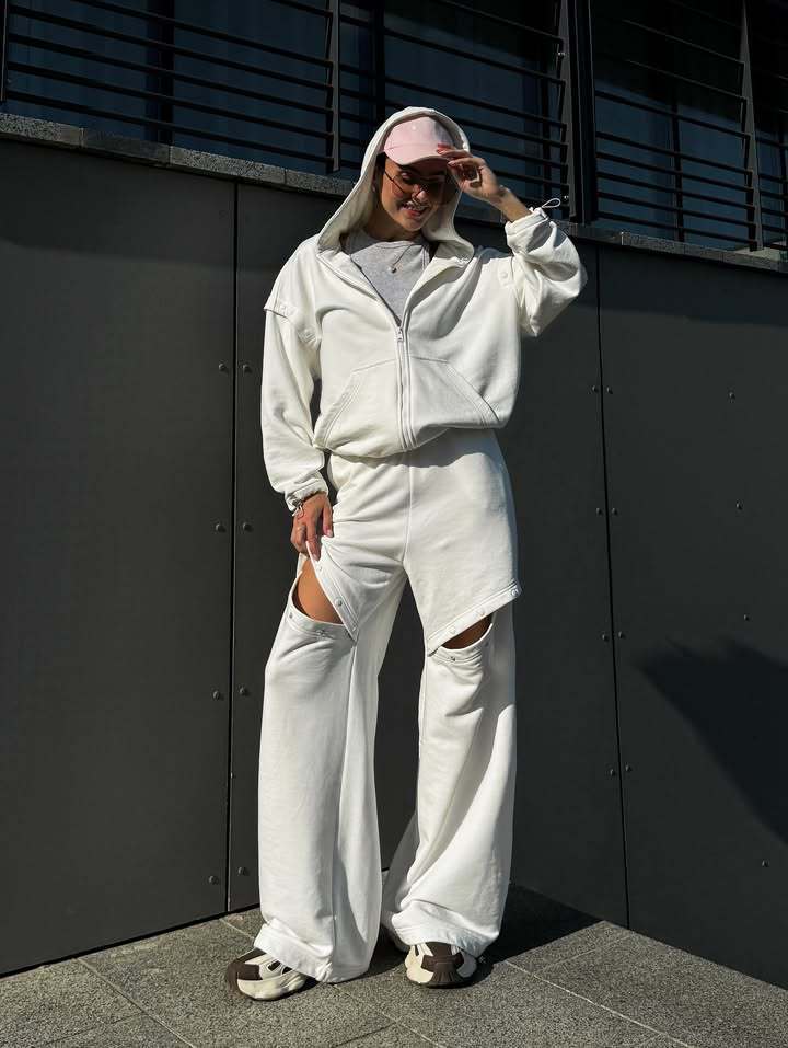 Women's loungewear set with hood and cut-outs
